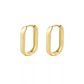 Aros de Oro 18kt Argolla Rectangular Lisa - Miniatura 1