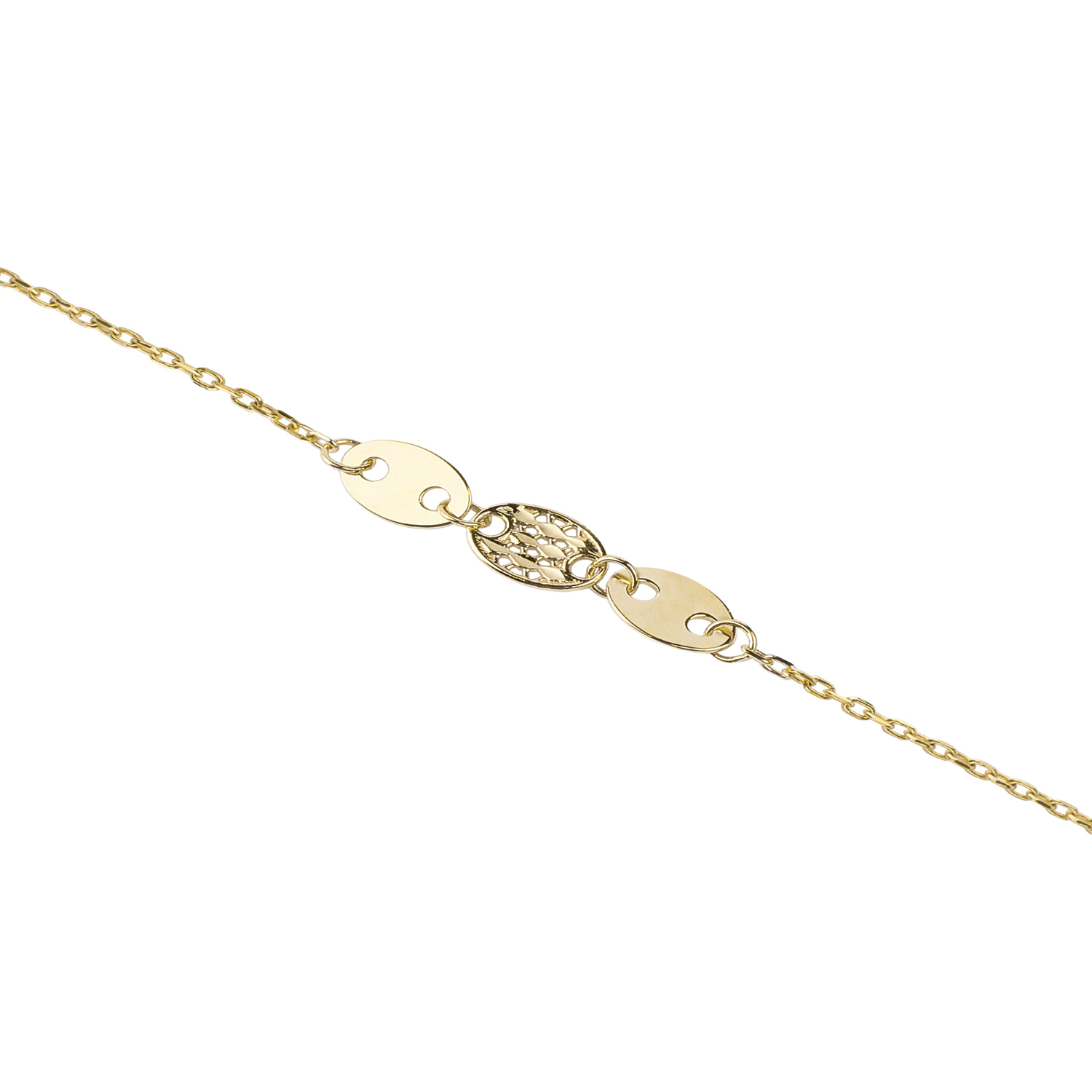 Pulsera de Oro 18kt Tres Ovalados 2