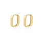 Aros de Oro 18kt Argolla Rectangular Lisa - Miniatura 3