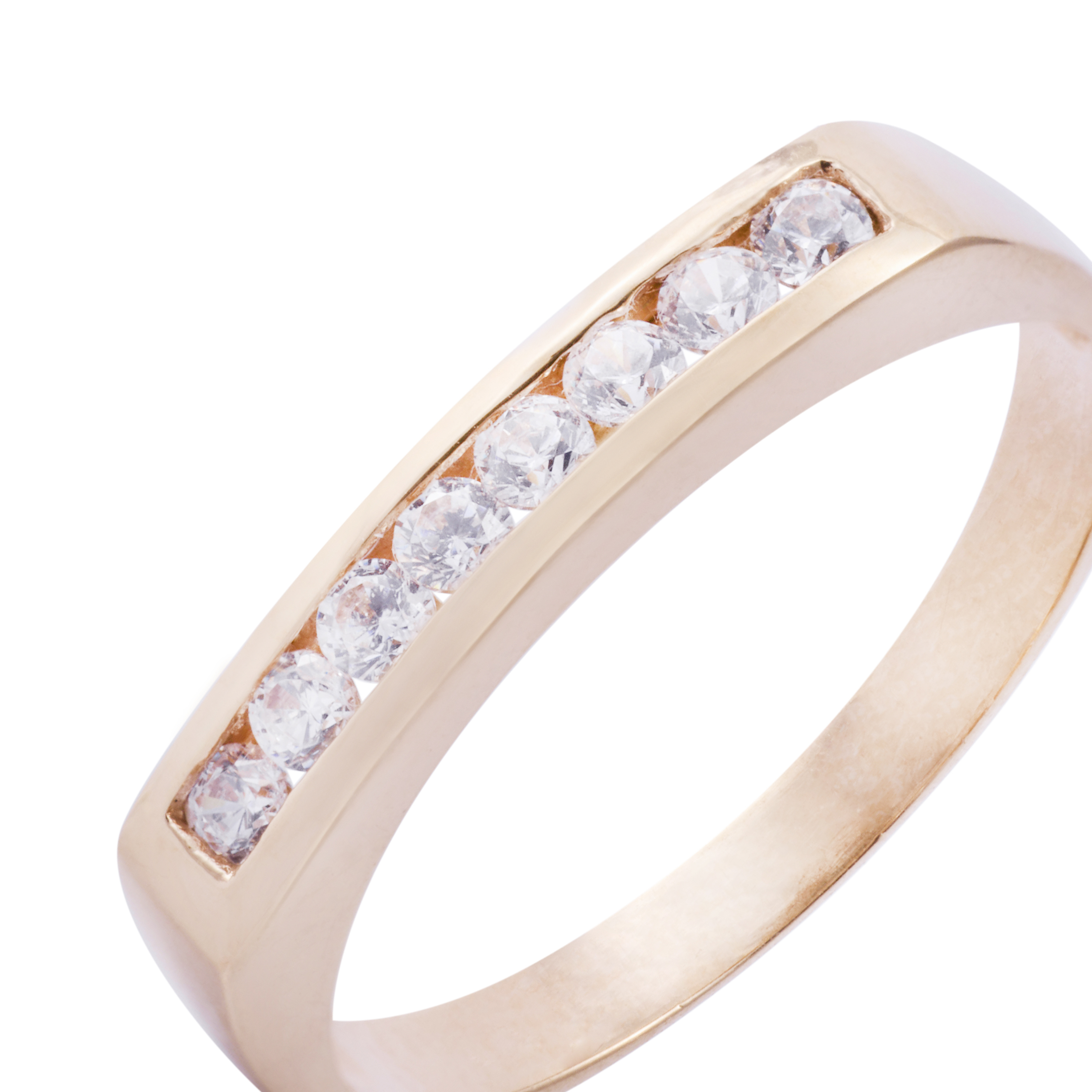 Anillo Oro Miel 18kt Circonitas Riel 2