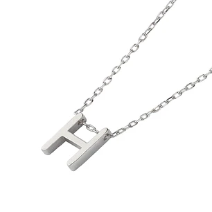 Collar de Plata Esterlina 925 Letra H