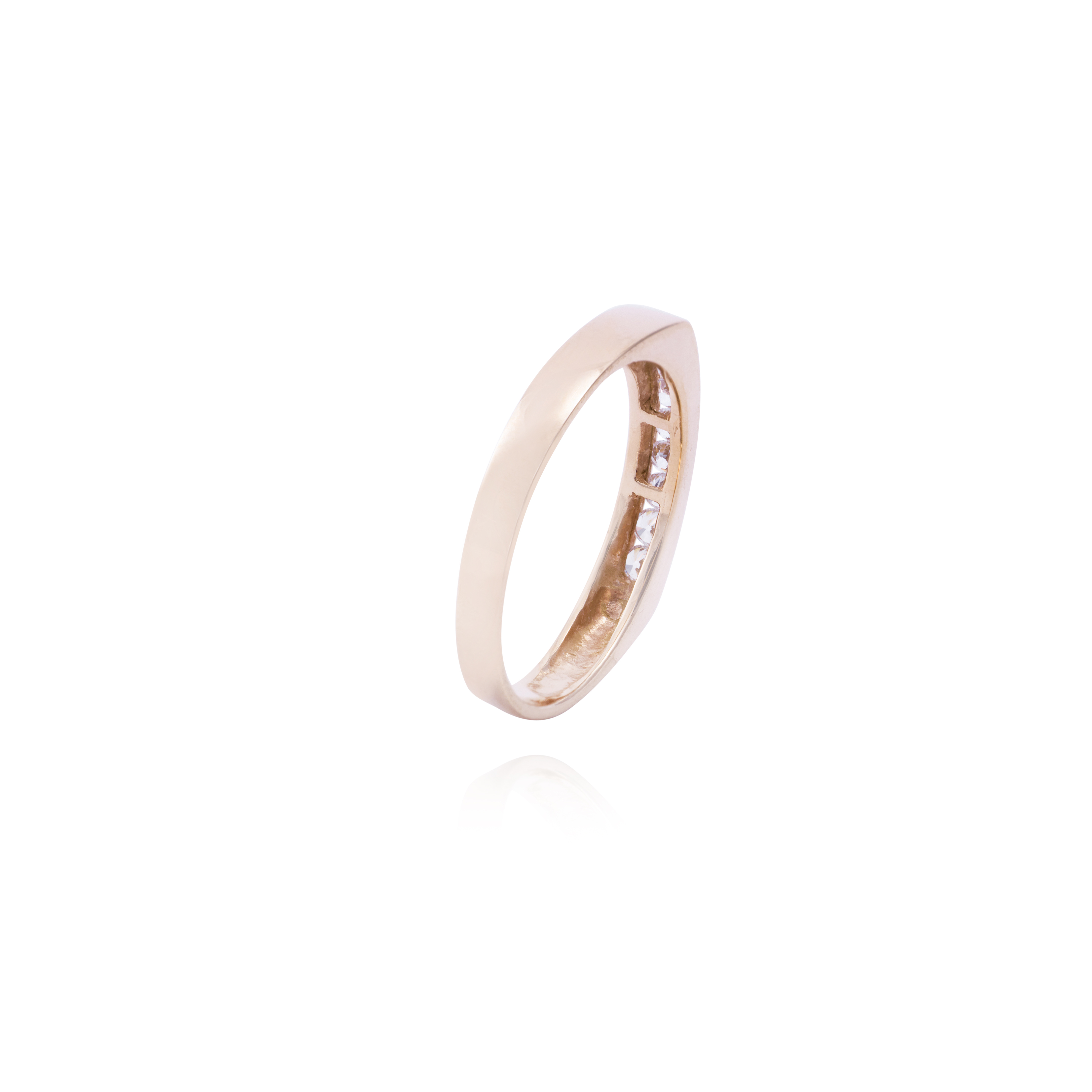 Anillo Oro Miel 18kt Circonitas Riel 3