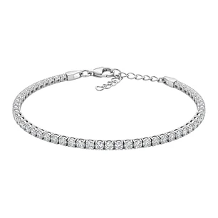 Pulsera de Plata Esterlina 925 Serpiente Circon Plateada