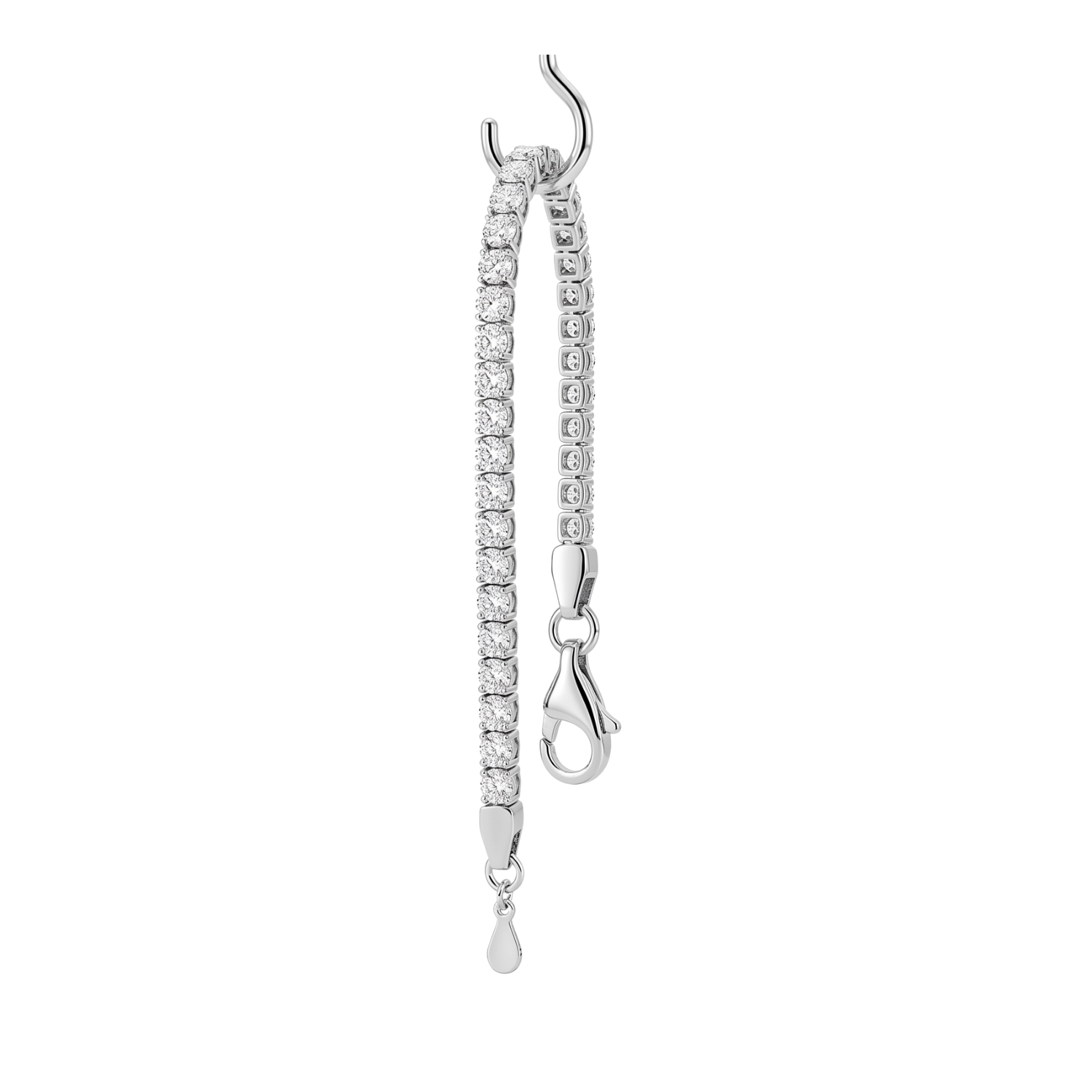 Pulsera de Plata Esterlina 925 Serpiente Circon Plateada 3