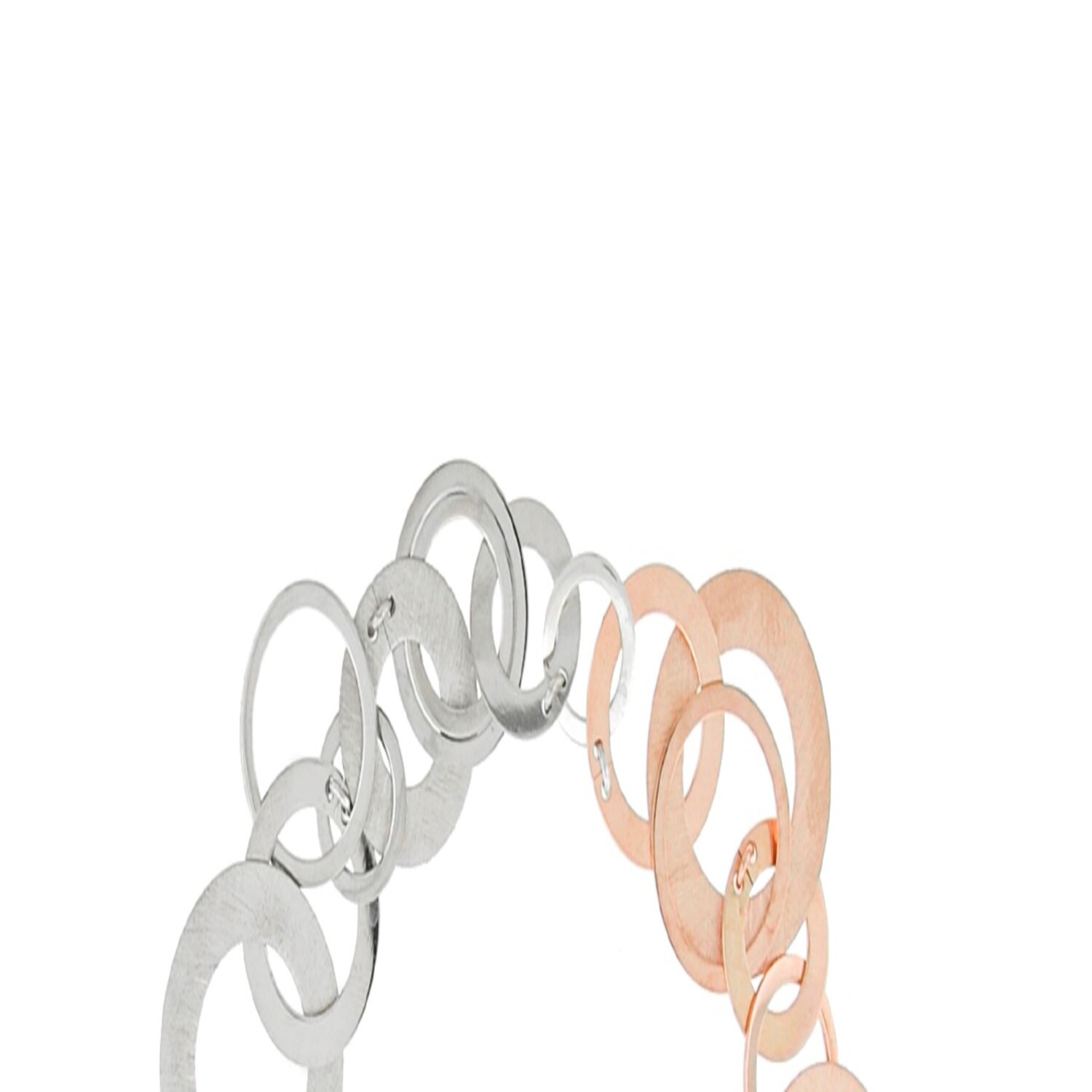 Pulsera de Plata Esterlina 925 Argollas Bicolor 3