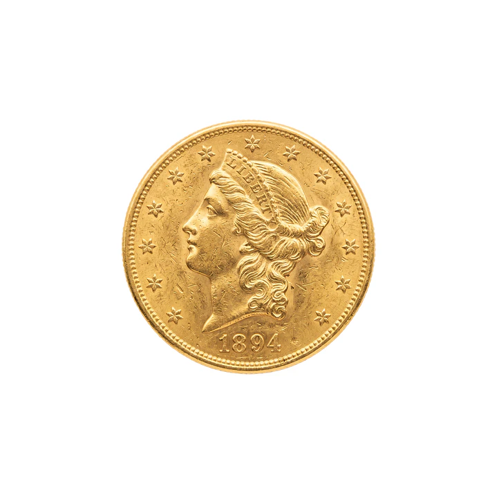 Moneda de Oro USA 20 dólares Doble Aguila de Cabeza de Libertad 1894 1