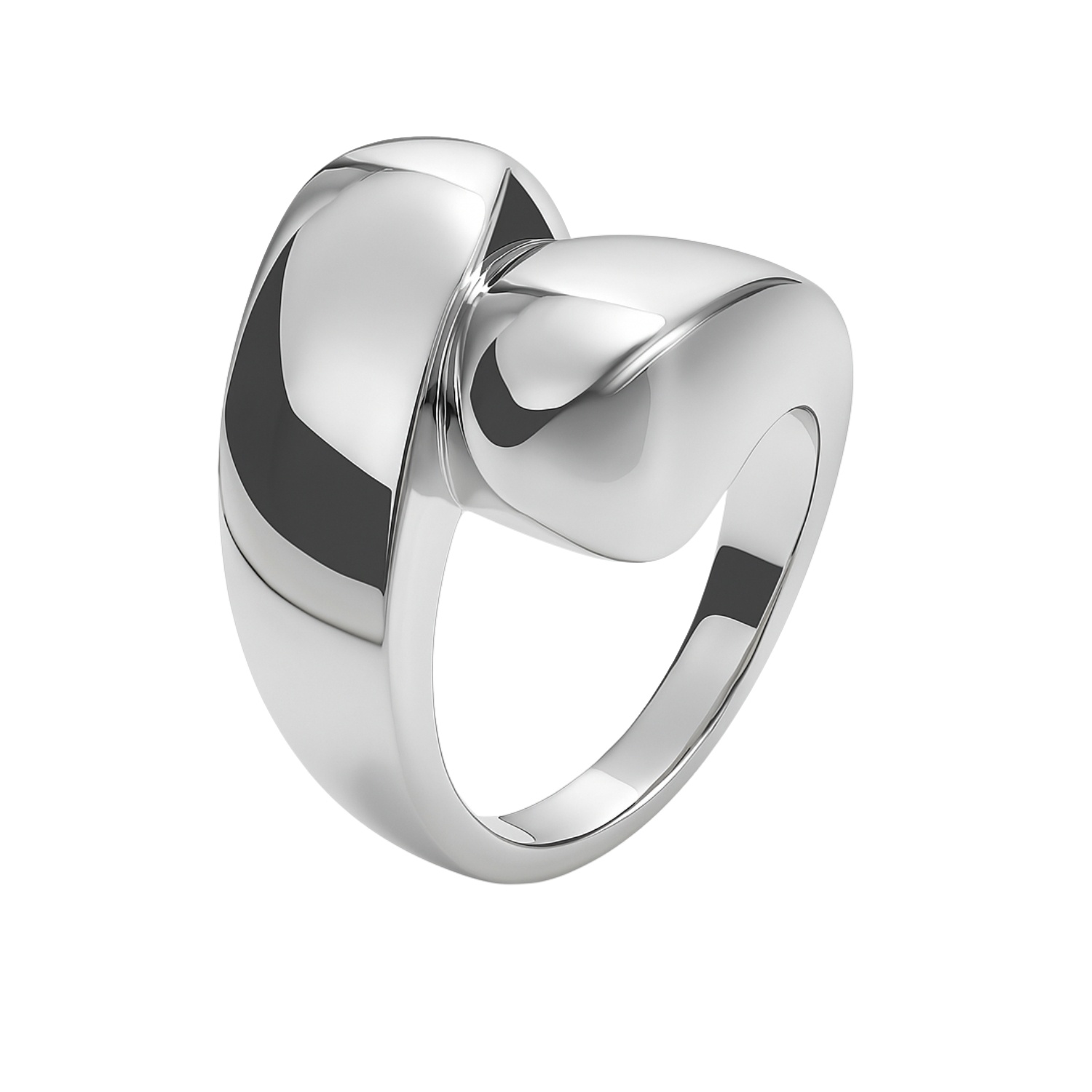 Anillo de Plata Esterlina 925 Cruzado Liso 1