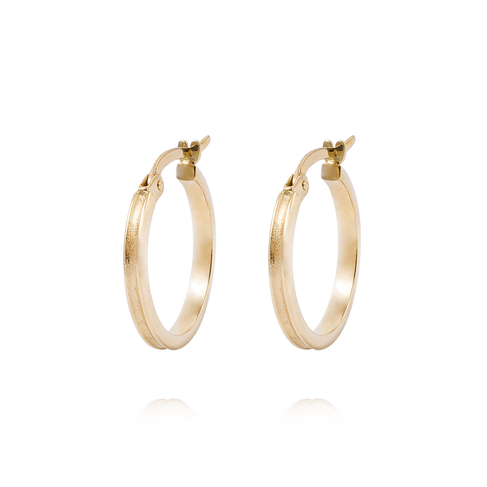 Aros de Oro 18kt Argolla Biseladas 1