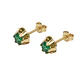 Aros Oro Miel 18kt Solitario con Esmeraldina - Miniatura 1