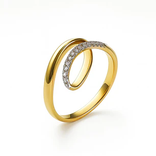 Anillo Oro Amarillo 18kt Diamantes 7Pts