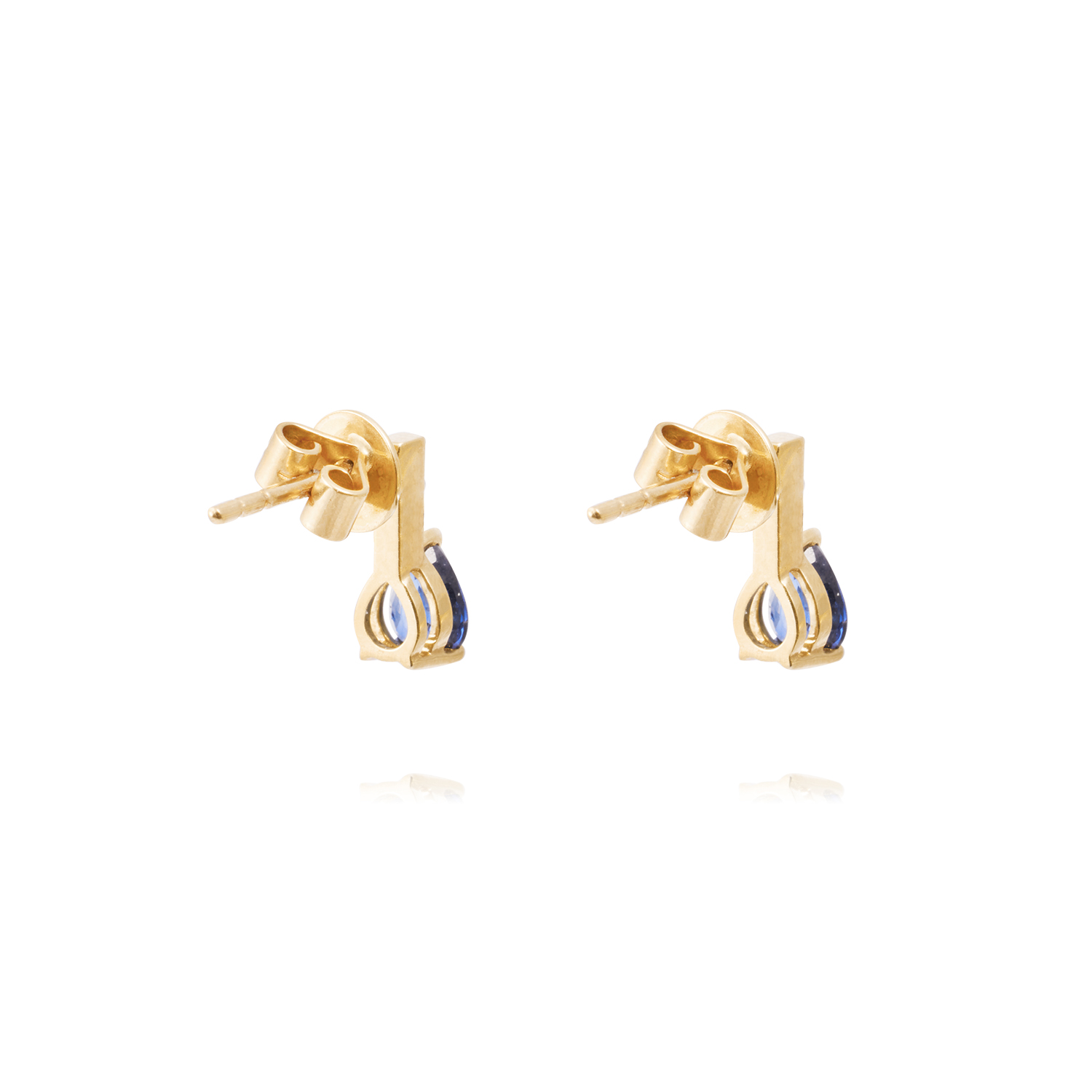 Aros de Oro Amarillo 18kt con 4Pts Diamante y 87Pts Zafiro 3