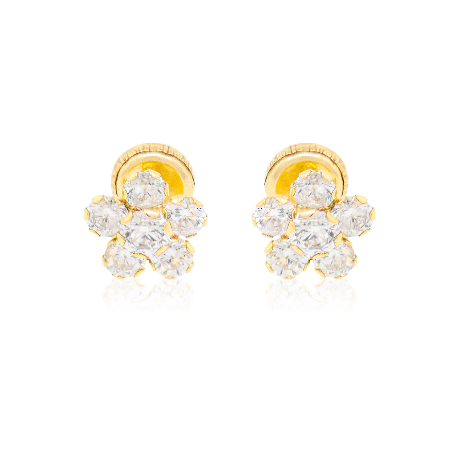 Aros de Oro 18kt Roseta Circonita 1