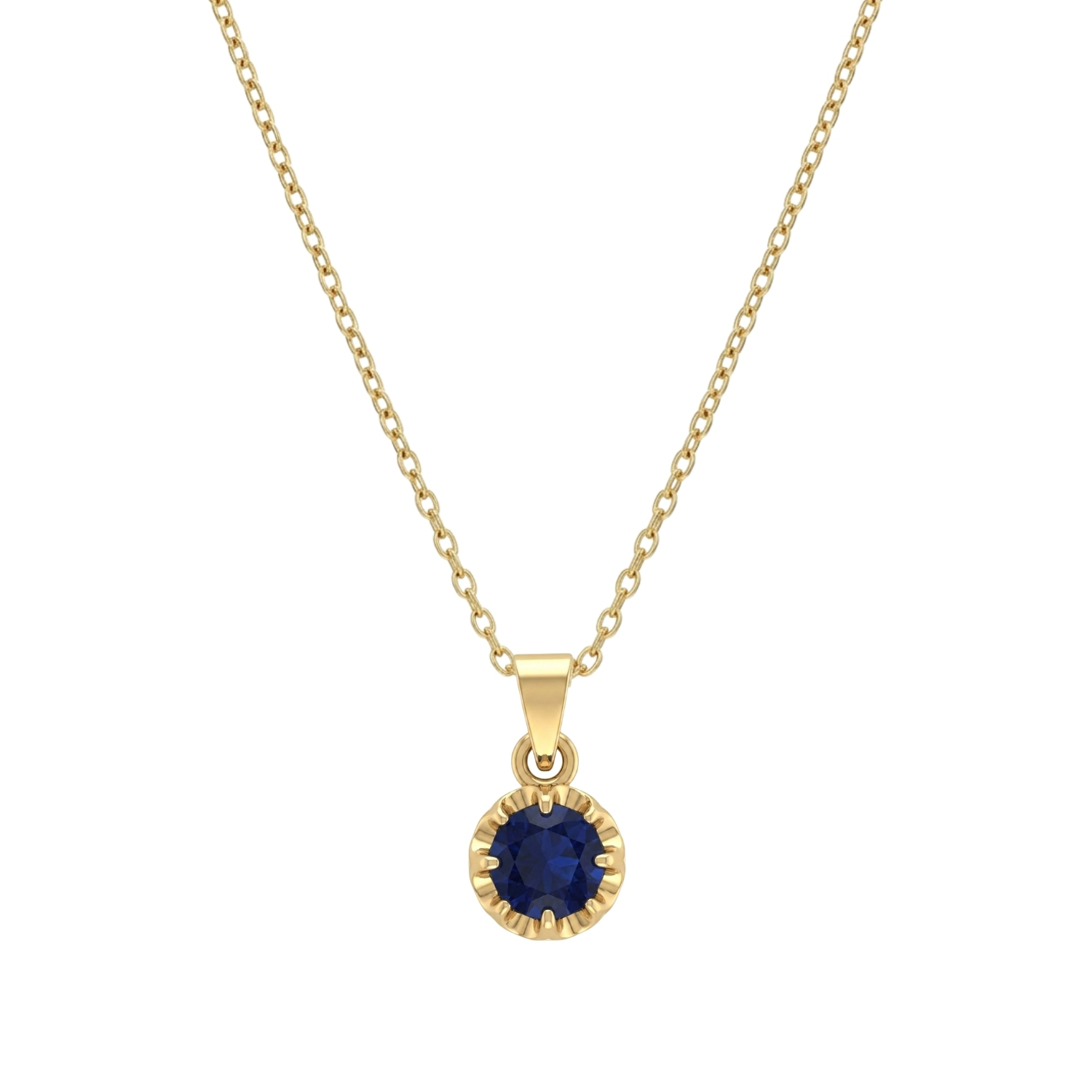 Colgante Oro Miel 18kt Sol con Garras de Zafiro 5mm 3