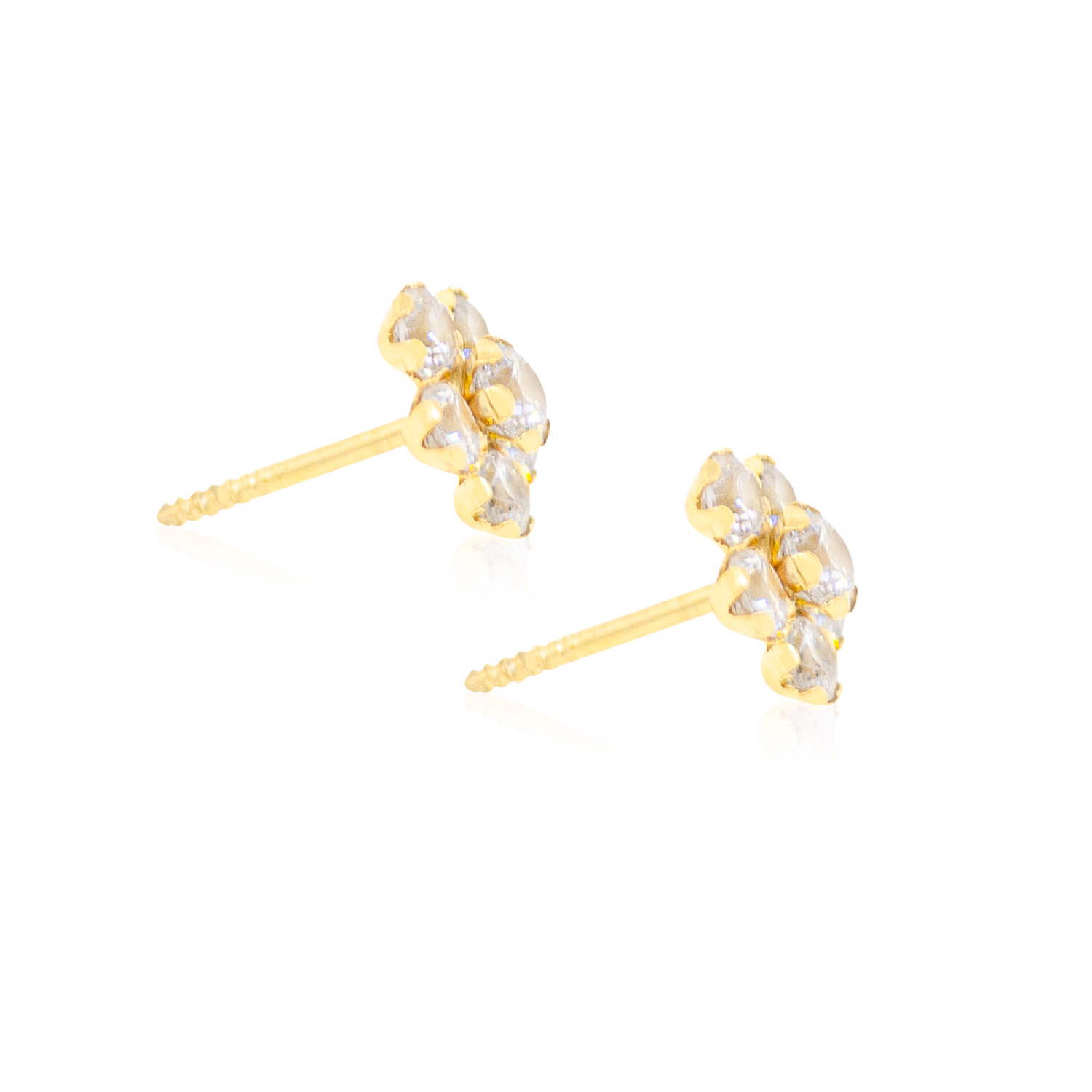 Aros de Oro 18kt Roseta Circonita 2