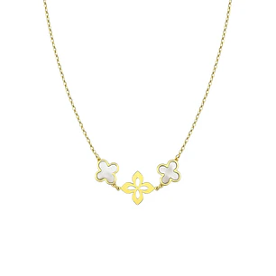 Collar Oro Amarillo 18kt Trébol Nacar
