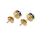 Aros Oro Miel 18kt Chaton Redondo de Zafiro 5mm - Miniatura 2