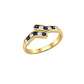Anillo Oro Miel 18kt Ondas con Circonitas Zafiro - Miniatura 2