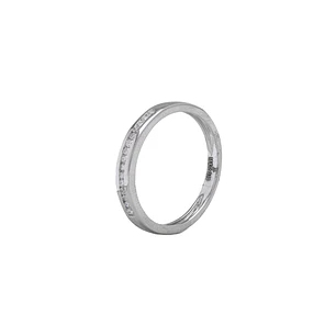 Anillo de Oro Blanco 18kt con Diamantes de 10 Pts Corte Brillante SI/H