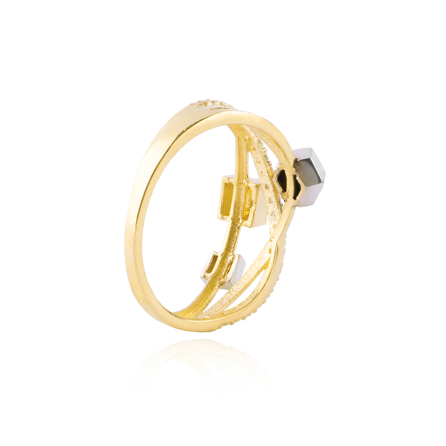Anillos de Oro 18kt Modelo Cubos con Circón 3