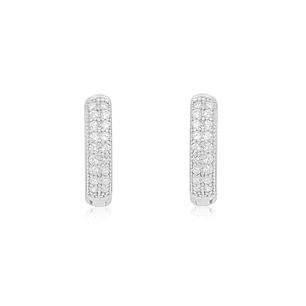 Aros de Plata Esterlina 925 Argollas 36 Circonitas
