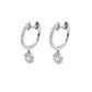 Aros Oro Blanco 18Kt Argollas Colgantes Diamantes 38Pts - Miniatura 1