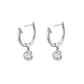 Aros Oro Blanco 18Kt Argollas Colgantes Diamantes 38Pts - Miniatura 2