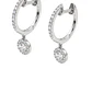 Aros Oro Blanco 18Kt Argollas Colgantes Diamantes 38Pts - Miniatura 3