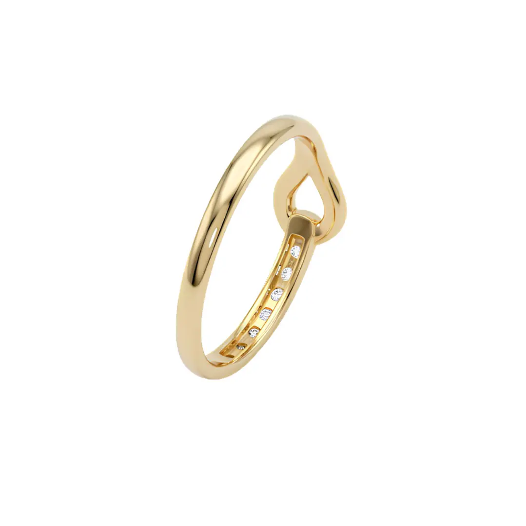 Anillo Oro Miel 18kt Entrelazado Pavé 2