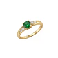 Anillo Oro Miel 18kt Solitario con Esmeraldina y Circonitas - Miniatura 2