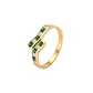 Anillo Oro Miel 18kt Ondas con Circonitas Esmeraldina - Miniatura 1