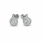 Aros Oro Blanco 18kt Circonita Botón - Miniatura 1