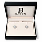 Aros Oro Blanco 18kt Circonita Botón - Miniatura 4