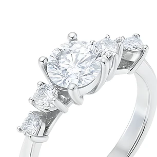 Anillo Oro Blanco 18kt Circonita Central 6 MM