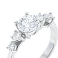 Anillo Oro Blanco 18kt Circonita Central 6 MM - Miniatura 2