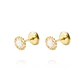 Aros de Oro 18kt Flor Esmaltada - Miniatura 1