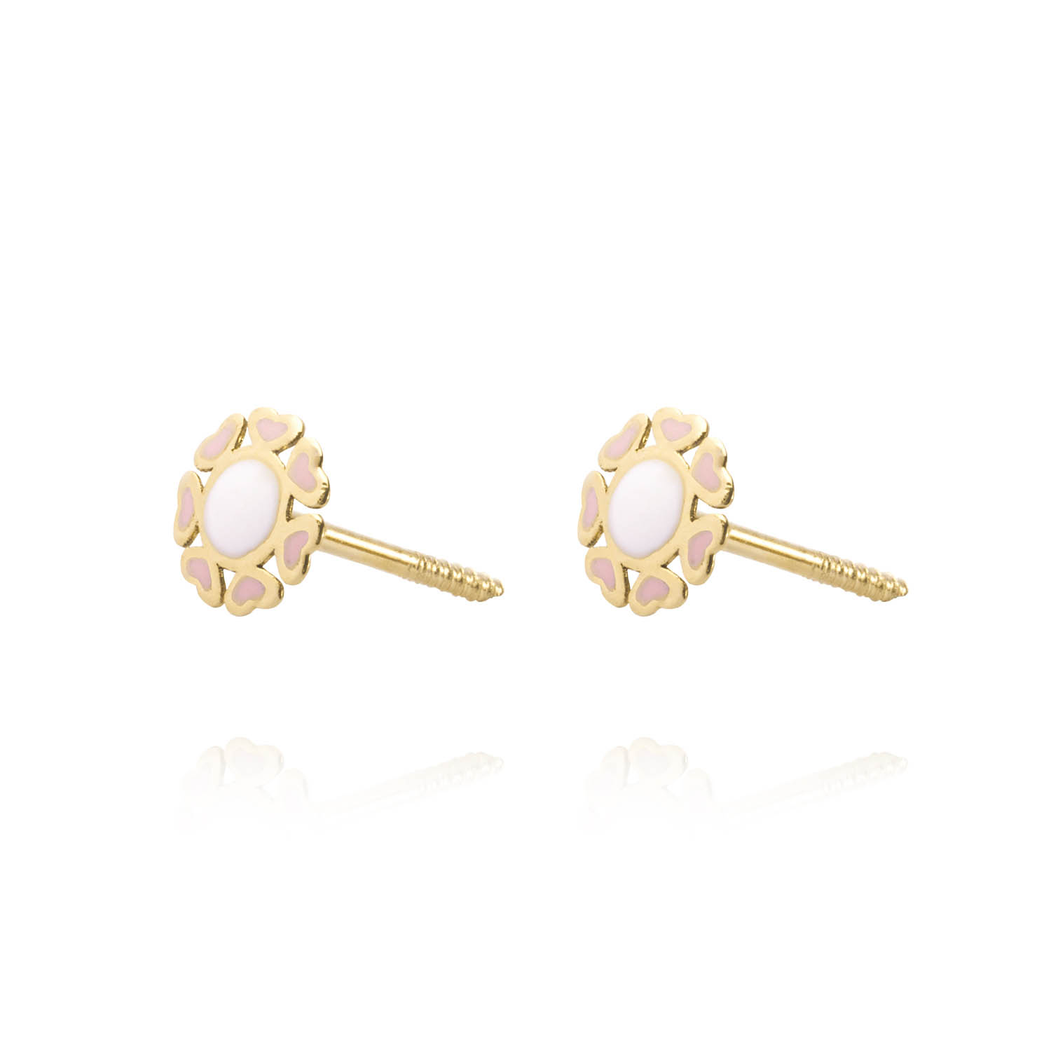 Aros de Oro 18kt Flor Esmaltada 2