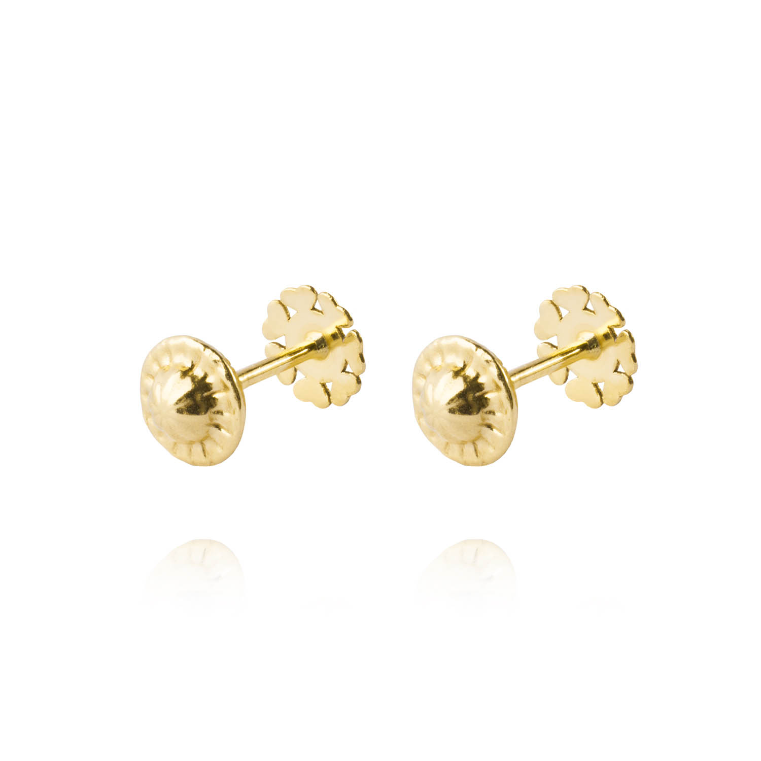 Aros de Oro 18kt Flor Esmaltada 3