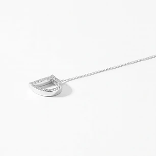 Collar Oro Blanco 18kt Letra D Diamantes 13Pts | Danielle Costantini