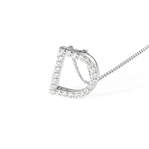 Collar Oro Blanco 18kt Letra D Diamantes 13Pts | Danielle Costantini