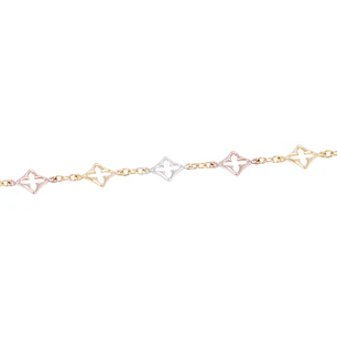 Pulsera de Oro 18kt Mano de Fátima Bicolor