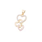 Colgante Oro Tricolor 18kt Corazones y Circonitas - Miniatura 1