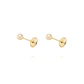 Aros de Oro 9kt Bolita Solida 3mm - Miniatura 1