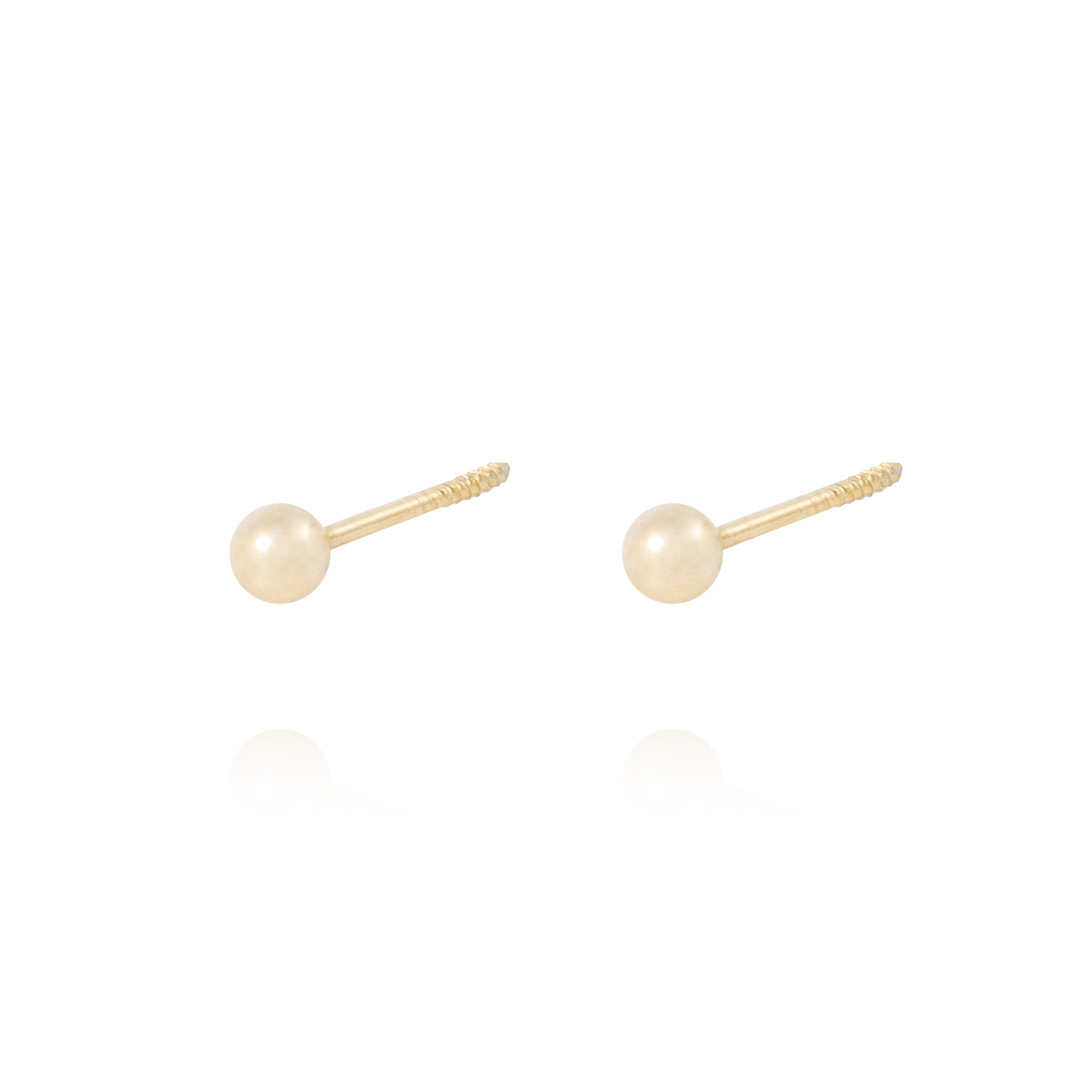 Aros de Oro 9kt Bolita Solida 3mm 2