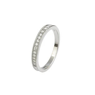 Anillo de Plata Esterlina 925 Cintillo Baguette con Circonita