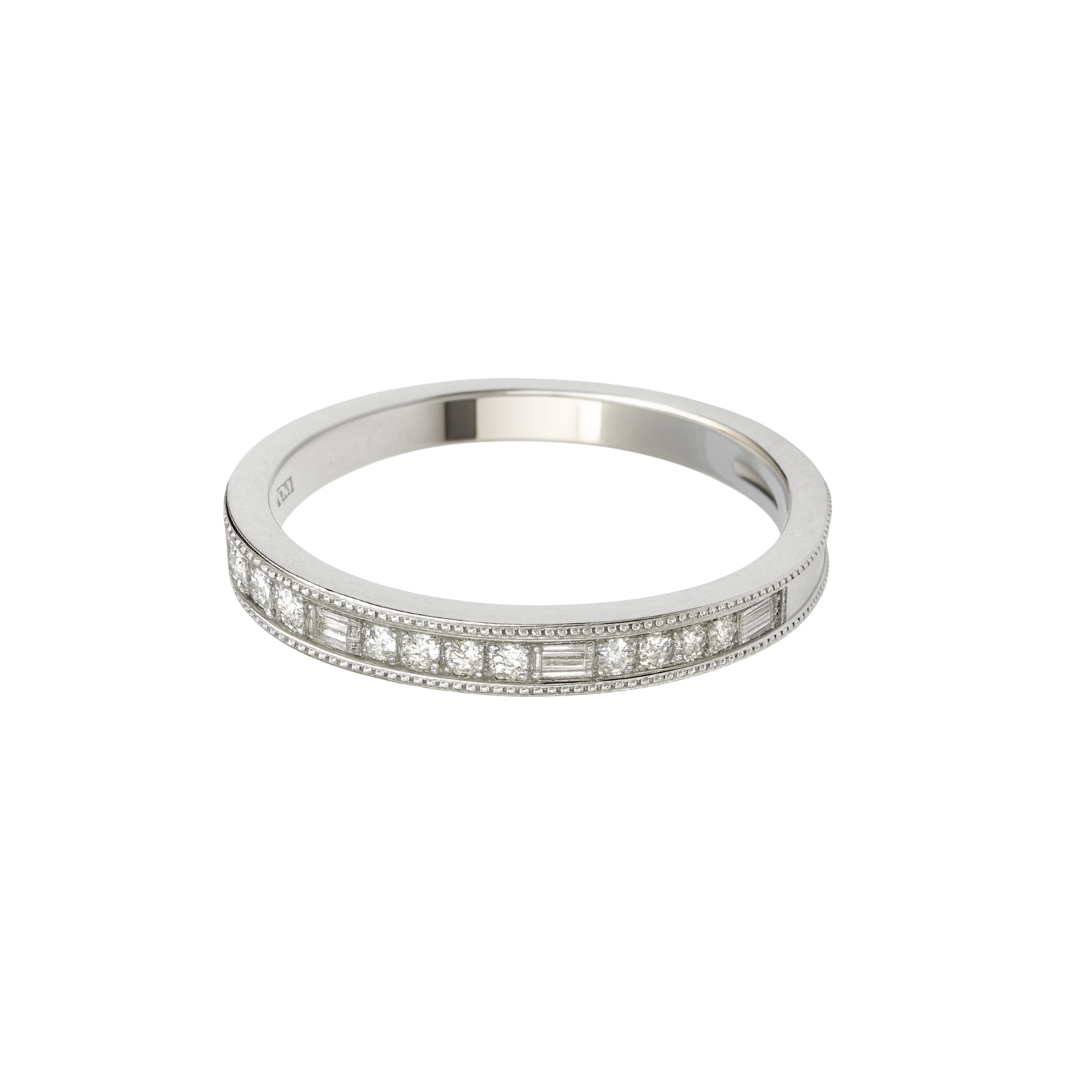 Anillo de Plata Esterlina 925 Cintillo Baguette con Circonita 2