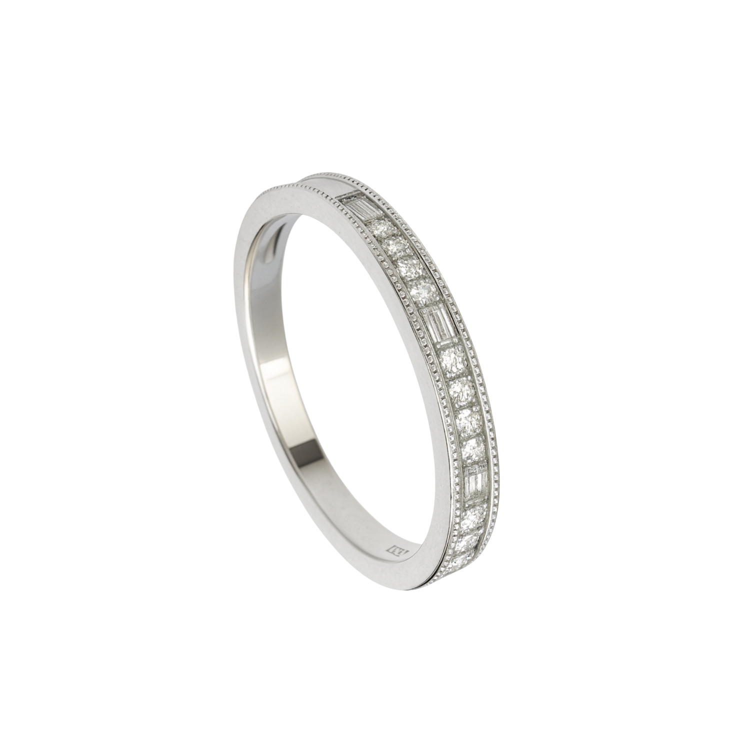 Anillo de Plata Esterlina 925 Cintillo Baguette con Circonita 3