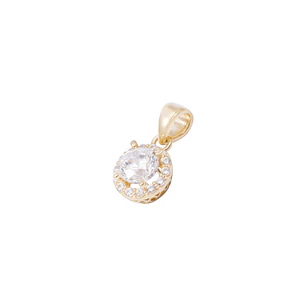 Colgante Oro Amarillo 18kt Circonita con Base Calada