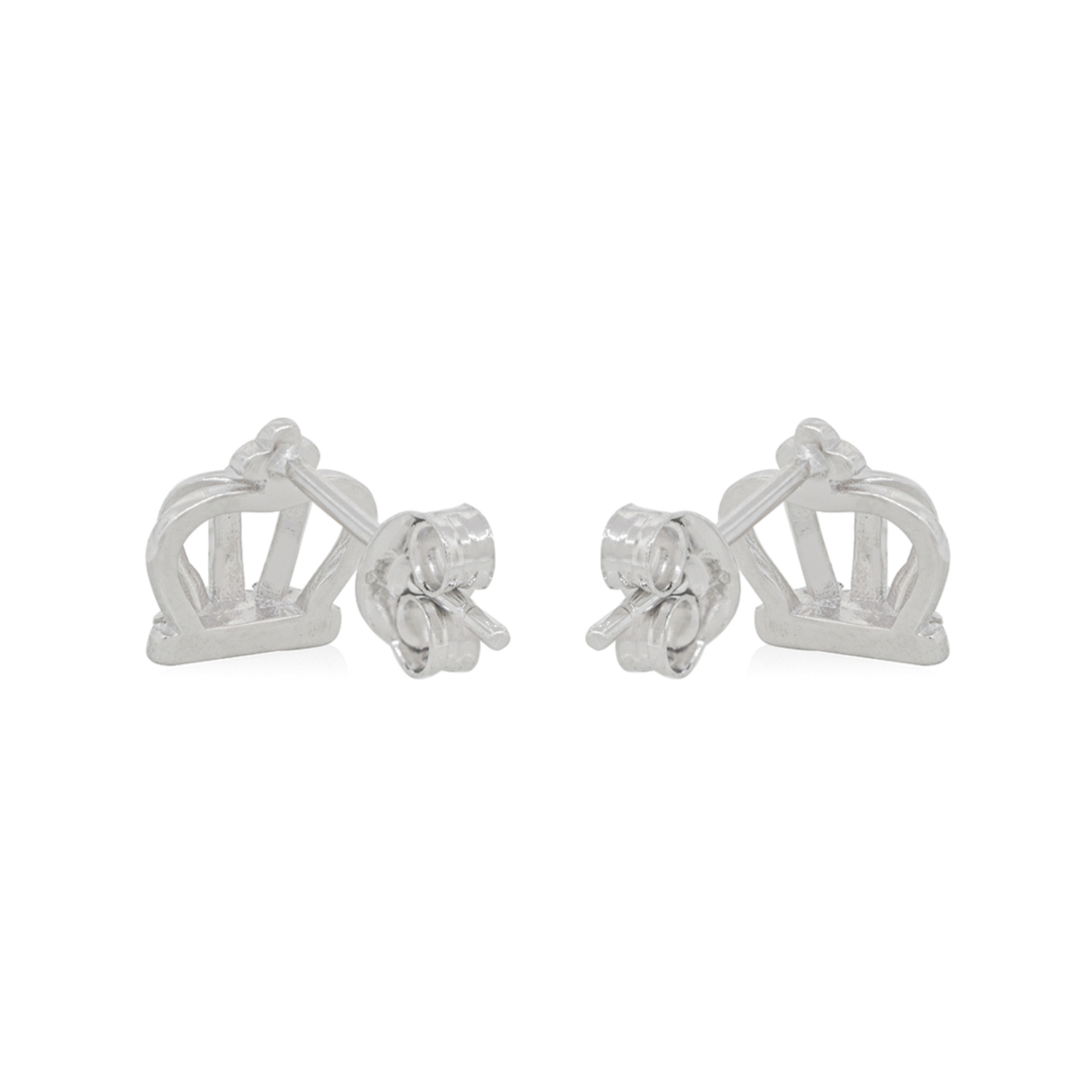 Aros de Plata Esterlina 925 Corona con Circonitas 3