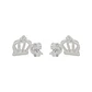 Aros de Plata Esterlina 925 Corona con Circonitas - Miniatura 3