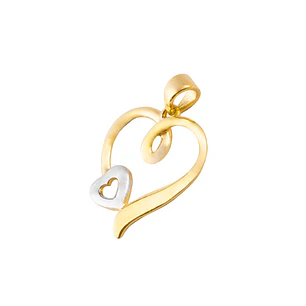 Colgantes de Oro 18kt Modelo Corazón Grande y Chico